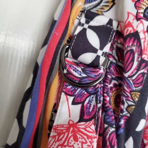 Ruby Rd. Multicolor Top Floral Stripes Polka Dots Bright Funky Blouse Sz:MP - Picture 4 of 8